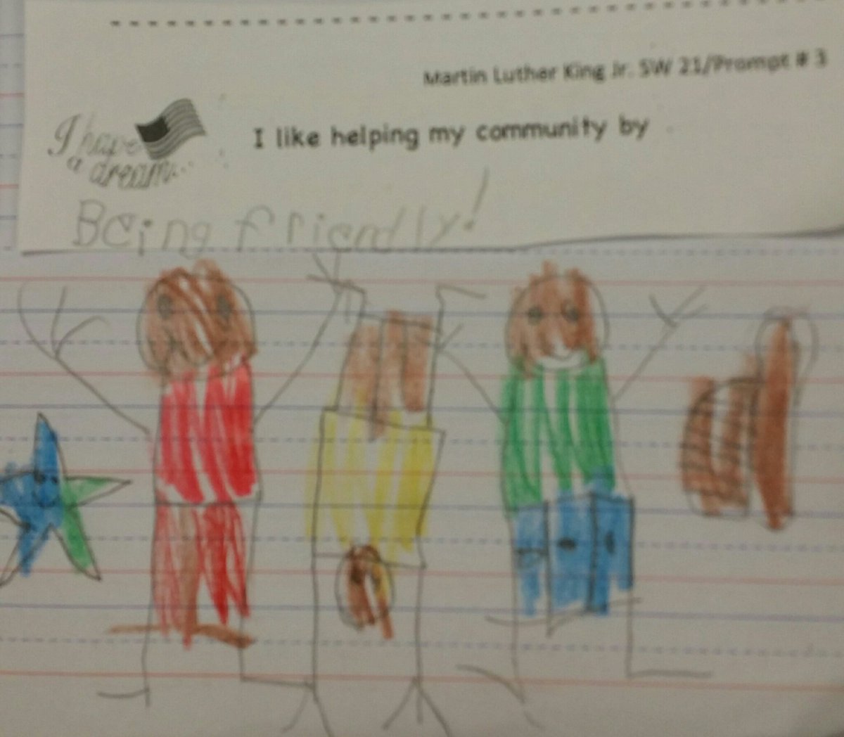 BESMWade's tweet photo. In the spirit of Martin Luther King Jr., my kindergartners expressed what they would do to make a difference in their communities! So sweet😊 https://t.co/CgHAeDpyjD