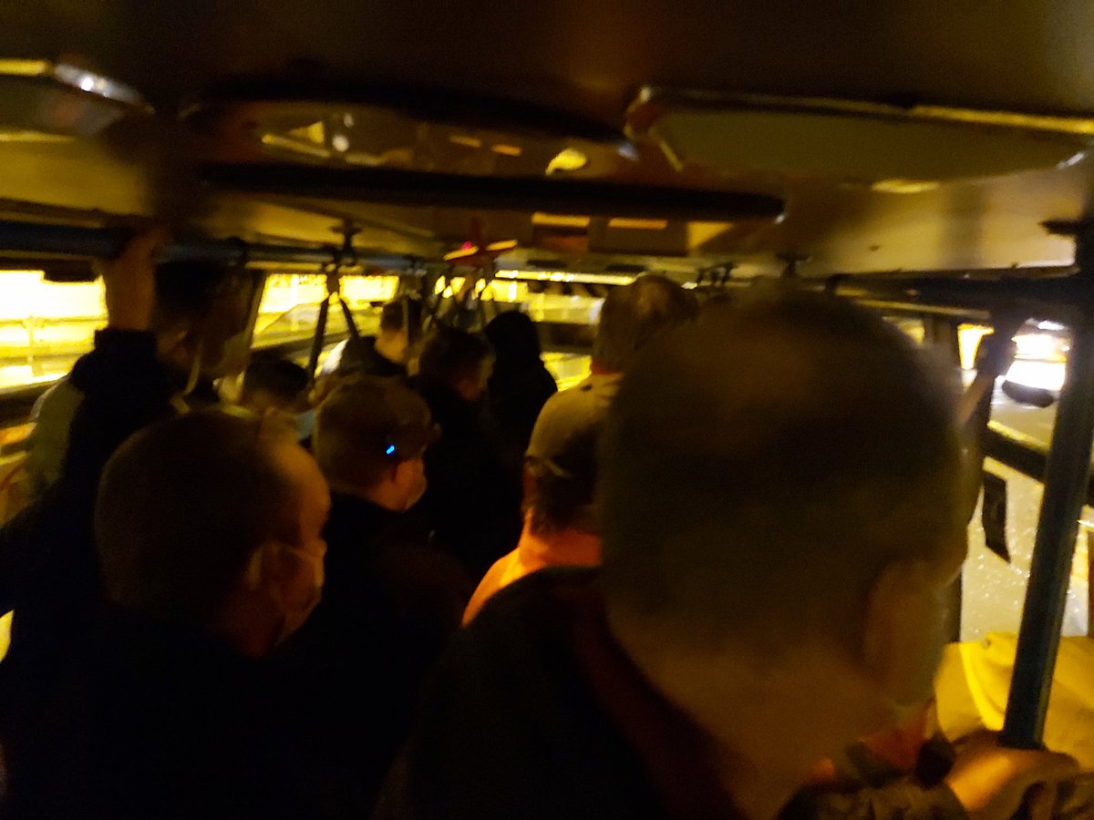 propstar_srfc's tweet photo. @piersmorgan you like a good rant. Cant channel cross without a covid test, have to wear face masks and supoosed to social distance. Yet the french feel this is appropriate?? 22 drivers cattle hearded into a small mini bus https://t.co/I1uJ8lZzlL