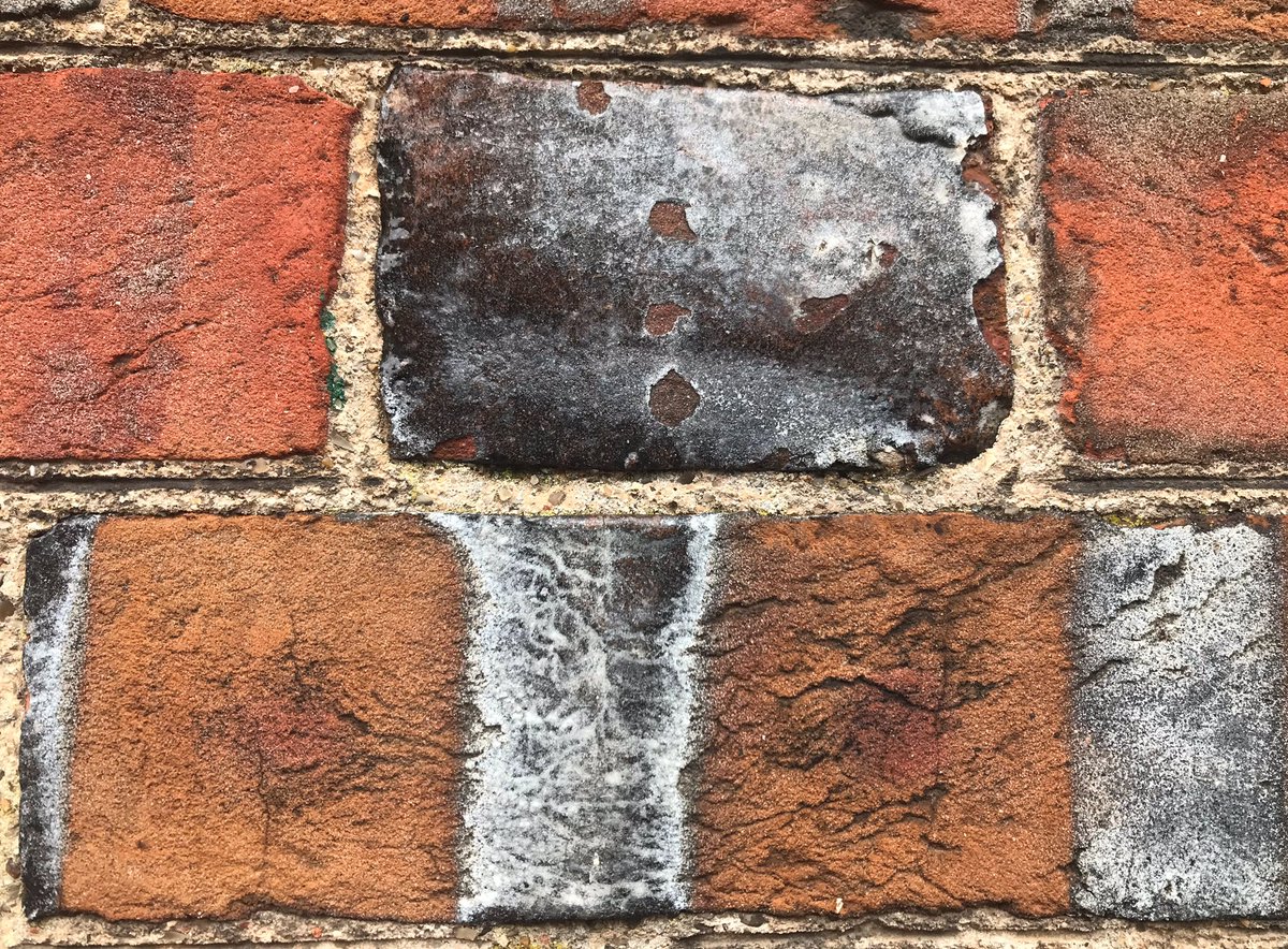 The ornamental header bricks used for patterns were ‘glazed’ with a silver-grey coating of potash – potassium carbonate salt – which is formed when timbers burn.(This effect can't be achieved with coal as the fuel.) 10/