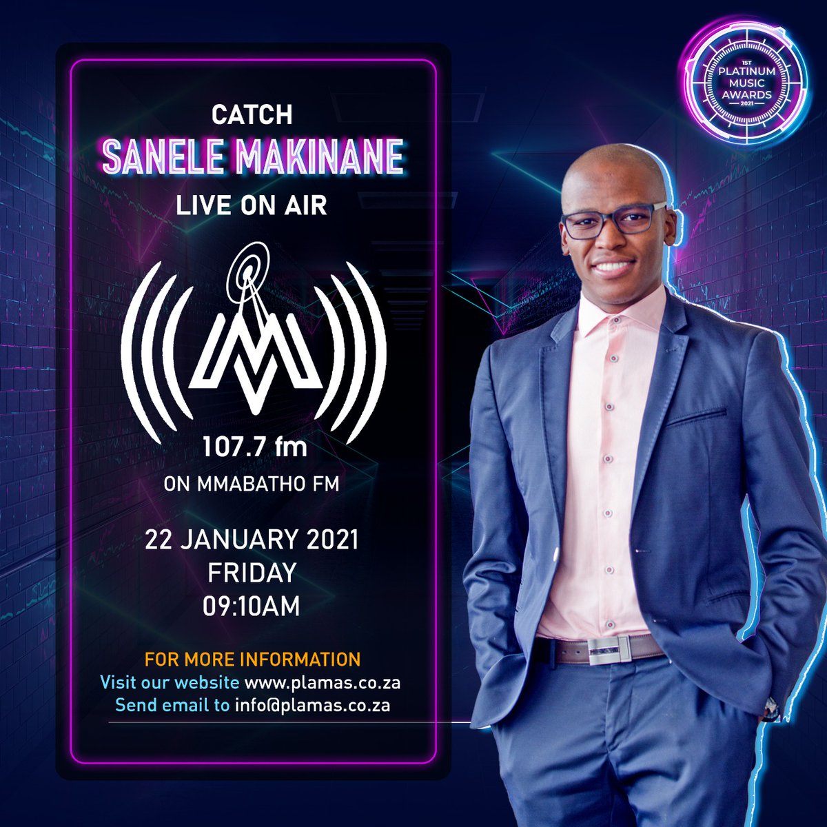 platinum_awards's tweet photo. PLAMAS spokesperson Sanele Makinane (@SaneleMakinane) will be on Mmabatho Fm 107.7 this morning afternoon at 9:10
Stay tuned to our social media pages for the official nominees announcement coming soon! All things PLAMAS!
#PLAMAS #RoadToPLAMAS https://t.co/4XtAfFVjrs