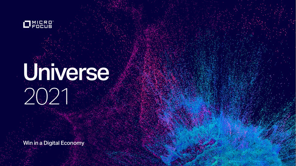 jamesinorge's tweet photo. Welcome to #MicroFocusUniverse 2021, our premier customer and partner virtual event. This year’s focus is on Winning in a Digital Economy. Learn more and see regional agendas, here:  https://t.co/fM0jaM8J5x #TeamMicroFocus https://t.co/JDrbfDnGS1