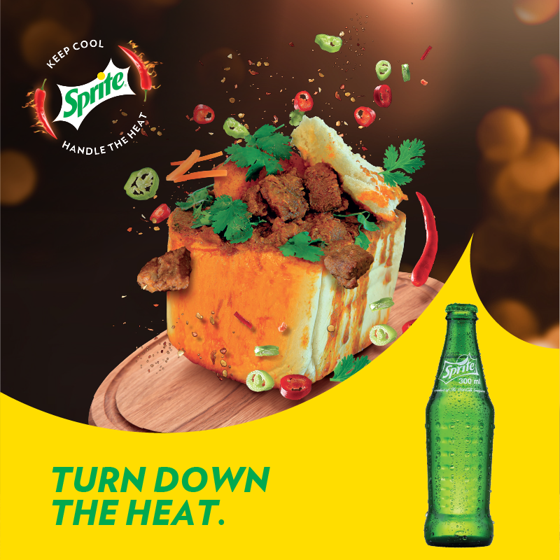 sprite_za's tweet photo. When the going gets hot, yehlisa nge’Sprite® esbandayo. Try your favorite spicy food with Sprite® today.  #SpriteAndSpicy https://t.co/O5NkPnQyC1