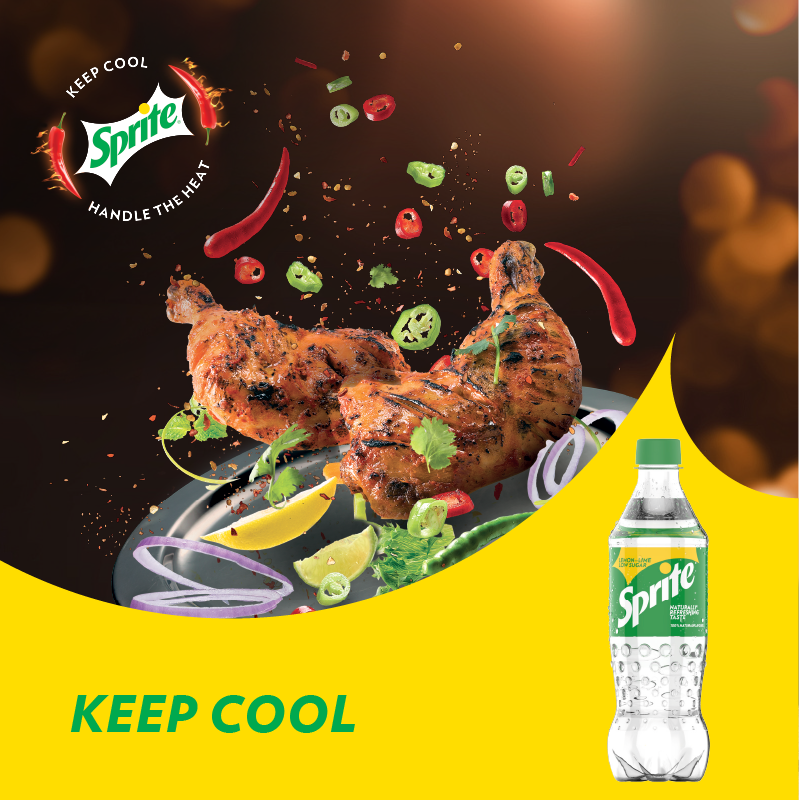 sprite_za's tweet photo. When the going gets hot, yehlisa nge’Sprite® esbandayo. Try your favorite spicy food with Sprite® today.  #SpriteAndSpicy https://t.co/O5NkPnQyC1