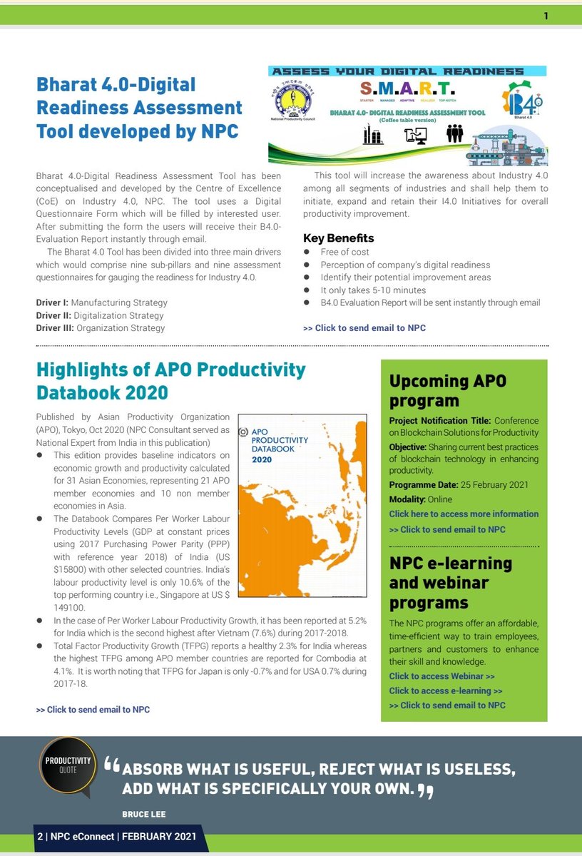 SPT_NPC's tweet photo. #NPCeConnect Issue presented by @NPC_INDIA_GOV
#NPCINDIA #NPCwebinars #npccertificate Programs
#elearningprogram #etraining
#Bharat4.0DigitalTool
#APOProductivityDatabook2020
#IndianShipBuildingIndustry with @KPMGIndia
#SMEreadiness #Industry4.0
#IMS with @EESL_India https://t.co/CsyonYrXgF