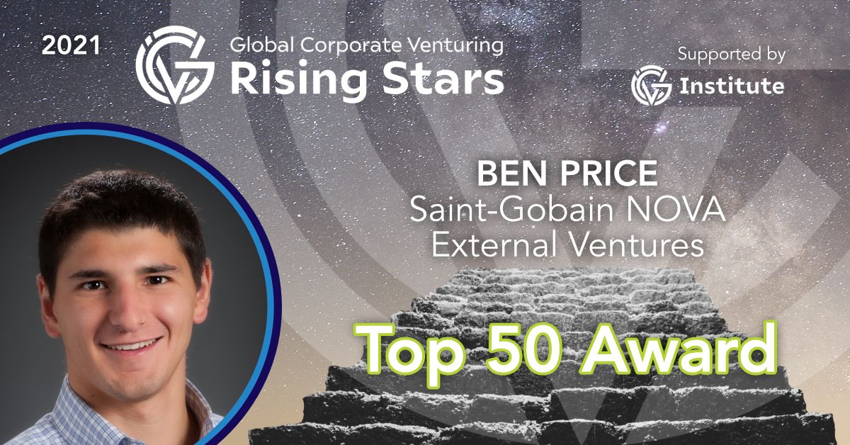 🏆Congratulations to our <a href="/saintgobain/">Saint-Gobain</a> NOVA colleague, Ben Price, on his recognition as a 2021 Global Corporate Venturing #RisingStar! cc <a href="/GCVenturing/">Global Corporate Venturing</a> 

👉globalcorporateventuring.com/gcv-rising-sta…