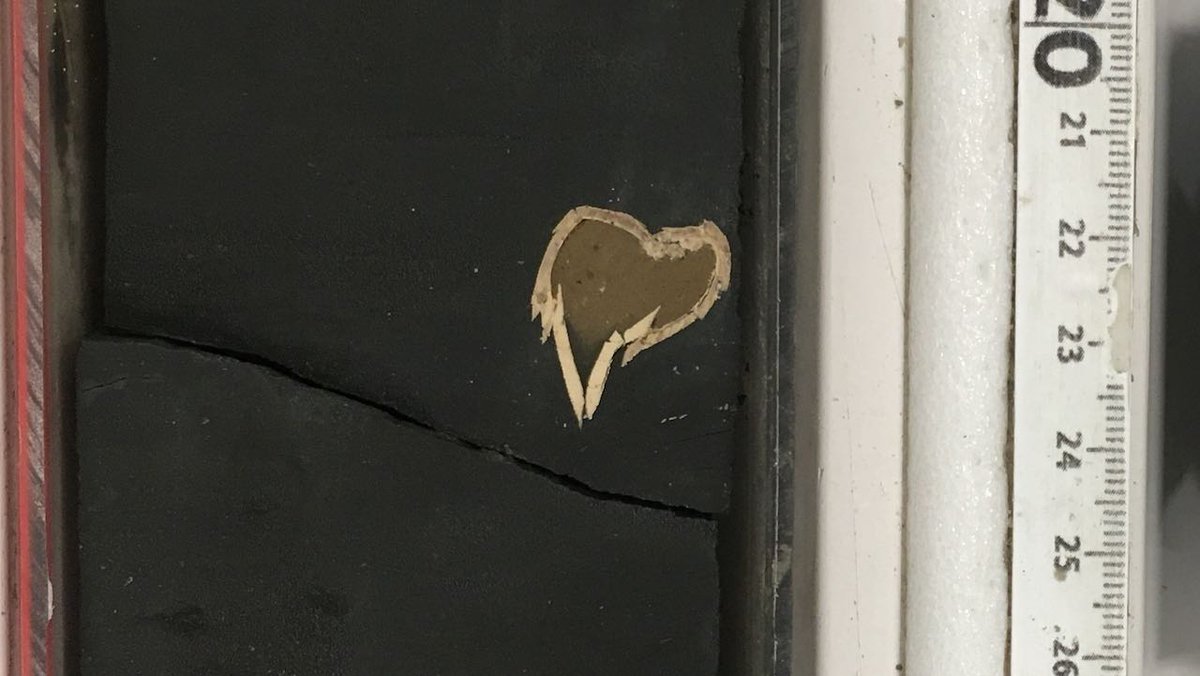 IodpKcc's tweet photo. Have a heart, a message from deep subseafloor at U1512, #IODP #EXP369. Sampling for Curtin University. https://t.co/zBSK8eKt2t