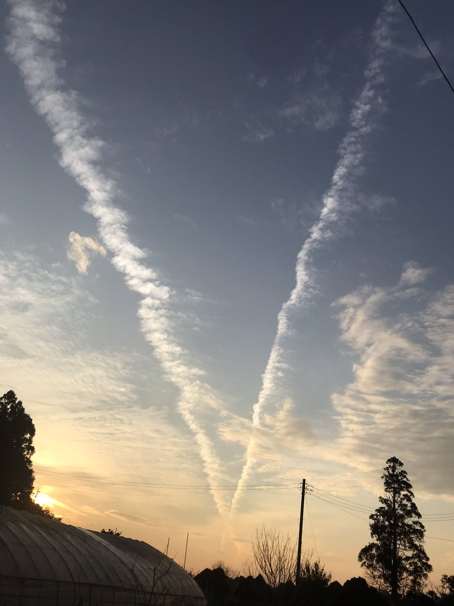 やった〜！　
空に大きなV❣️