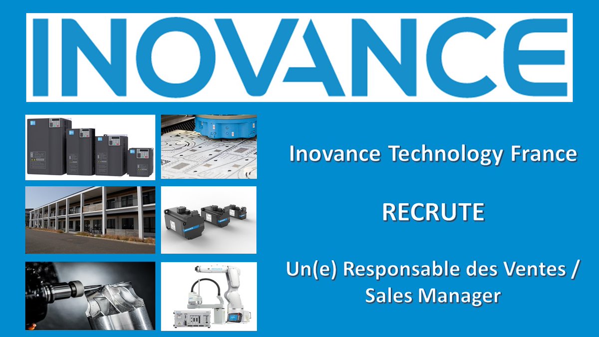 inovance_france's tweet photo. @inovance_france recrute un(e) responsable des Ventes
Bon relationnel, soucieux de la satisfaction client, à l’aise en anglais et à la recherche d’un nouveau challenge dans le domaine de l'automation, envoyez-nous votre candidature à vinciane.pujols@inovance.eu
#inovance #Emploi https://t.co/TSWC1iInui