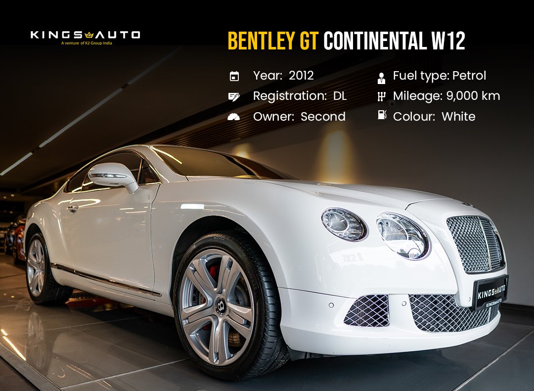 KingsAutoDelhi's tweet photo. Bentley GT Continental W12, Available at Kings Auto!
.
Call us for more details: 9999727272, 8888727272
.
.
.
#kingsauto #kingasutodelhi #car #kingsautoluxury #luxurycarskingsauto #cars #luxurycars #exoticcars #classiccars #instacars #delhi #delhicars #automobile https://t.co/jKQwEz7J0S
