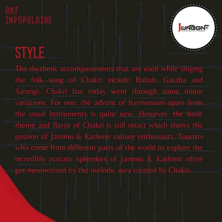 junoonmit's tweet photo. Chakri is one of the most popular types of traditional music played in Jammu &amp; Kashmir. Chakri is a responsorial song form with instrumental parts, and it is played with instruments like the harmonium, the rubab, the sarangi, the nout,and the Chimta.

#music #chakri #jammukashmir https://t.co/NqYMaNpp1V