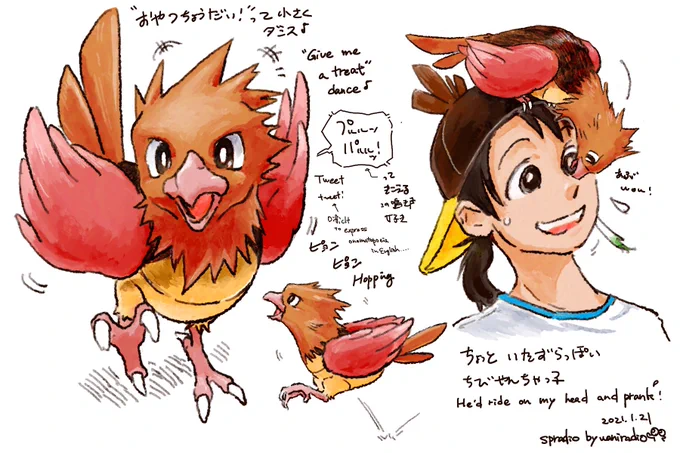 #ポケモンと生活 
#PokemonGO 
#オニスズメ
#Pokemon
#Spearow

1日に1匹のポケモンを描くチャレンジ?
21日目はやんちゃな雰囲気のオニスズメ!? 