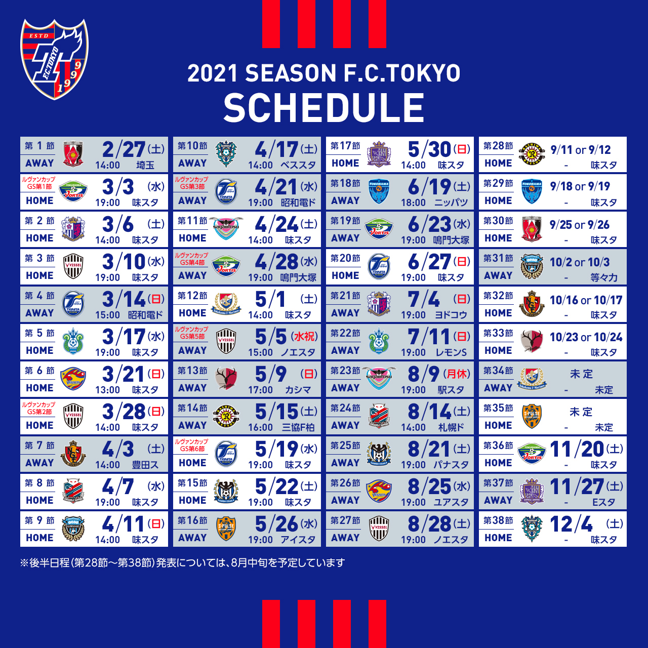 Twitter 上的 Fc東京 公式 5 21 H 柏戦 Lifewithfctokyo 21 Season T Co Ym2ehitovl Schedule 21明治安田生命j1リーグおよび 21 Jリーグybcルヴァンカップの日程が決定いたしました T Co Xapwjpofn1 今回もスクエアサイズと Twitter 上的 Fc東京 公式 5 21 H 柏戦 Lifewithfctokyo 21 Season T Co Ym2ehitovl Schedule 21明治安田生命j1リーグおよび 21 Jリーグybcルヴァンカップの日程が決定いたしました T Co Xapwjpofn1 今回もスクエアサイズと