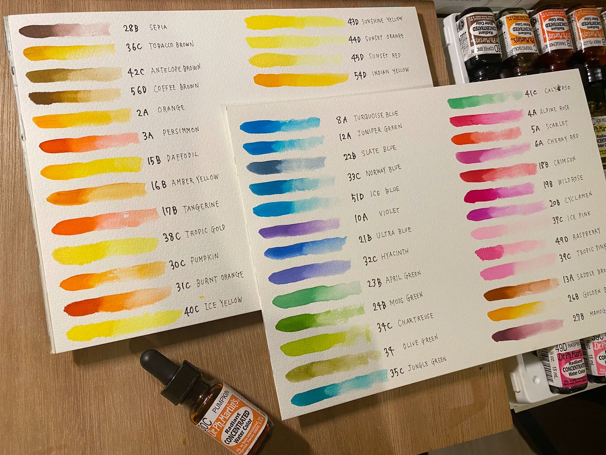 授業で使うため、20年以上前のドクターマーチンのカラーインクのカラー