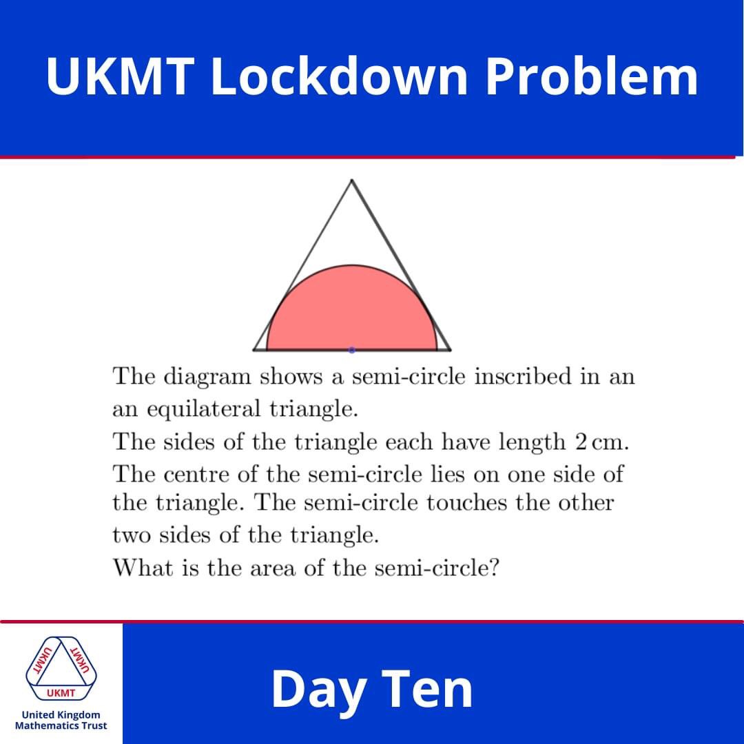 UKMathsTrust's tweet photo. UKMT Lockdown Problems: Day Ten.

#UKMT #UKMathsTrust #MathsProblem https://t.co/1lgbedQCQu