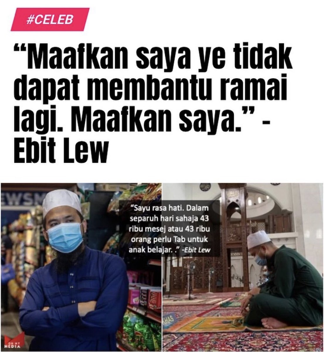 helmyyelmo's tweet photo. Ustaz ebit lew yang banyak bantu pun still minta maaf. Menteri yang tak bantu langsung minta maaf pun takde 🤭 https://t.co/RLrSnTTKLw