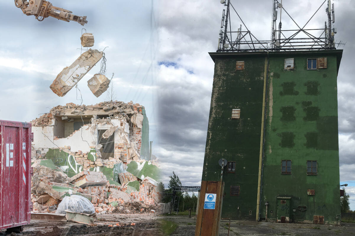 TAG24Sachsen's tweet photo. Das grüne Wahrzeichen von #Gompitz: Hier kommt das Ende für den alten SED-Turm. https://t.co/p2oC3Jln3M https://t.co/RE1EikxCh7