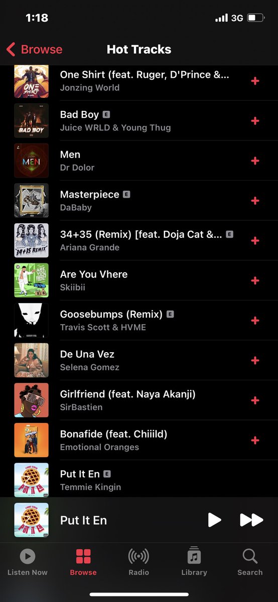 kingingramm's tweet photo. SO I WOKE UP TO MY SONG ON HOT TRACKS ON APPLE MUSIC...WE ARE NUMBER 12 ON THE CHARTS FAM😮😭🥵 IN 2DAYS...PLEASE LETS CONTINUE STREAMING #PUTITEN #PIE ❤️ https://t.co/JFW4gT4NvL