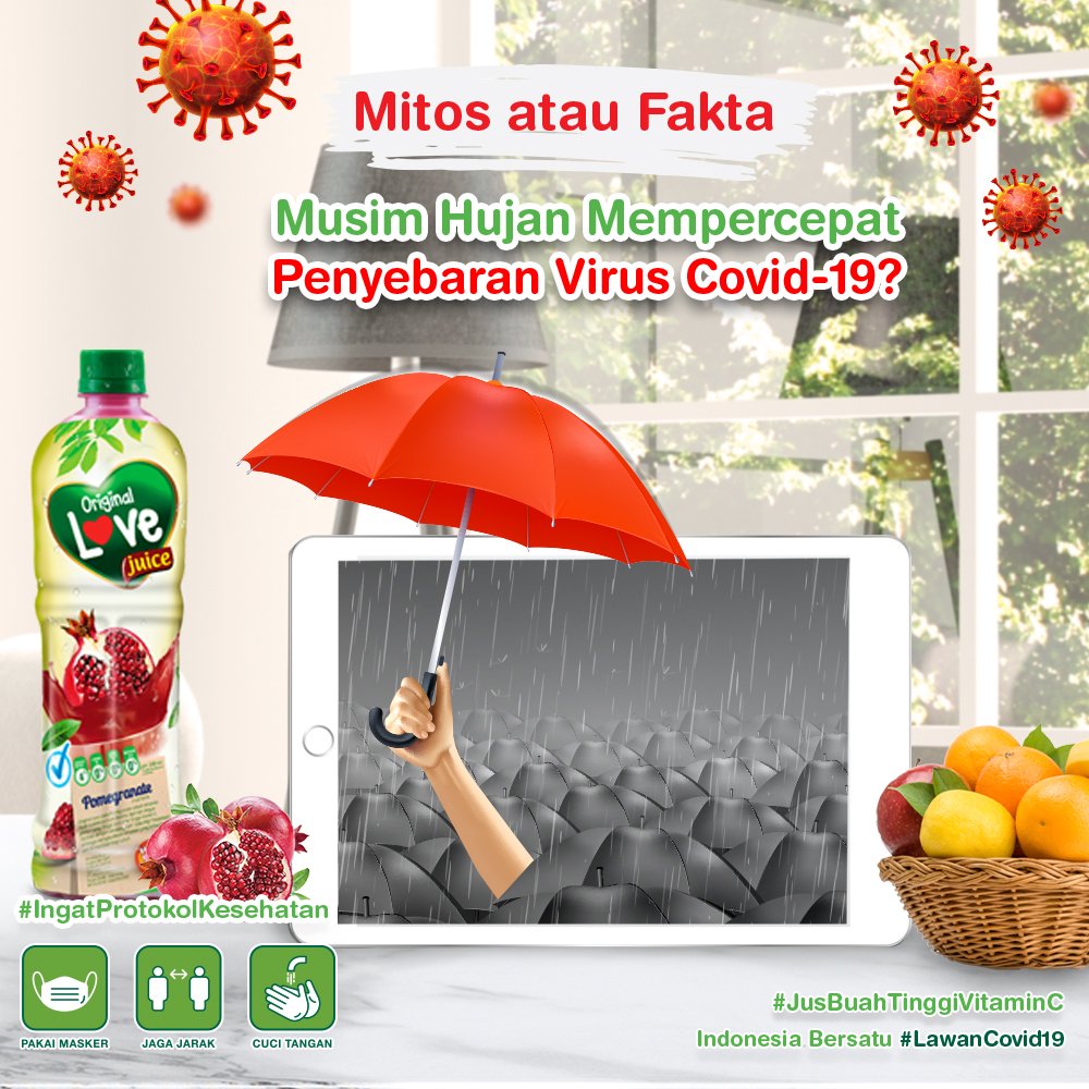 Salah satu yang dikhawatirkan di musim hujan adalah penyebaran virus Covid-19 yg jd lbh massif.
Tp apakah benar begitu?
Simak yuk apa saja kiat yg harus kamu lakukan saat pandemi memasuki musim penghujan.
Jika kamu punya tips lain, boleh direply & comment ^_^
#LoveJuice https://t.co/bgj81TZu7V
