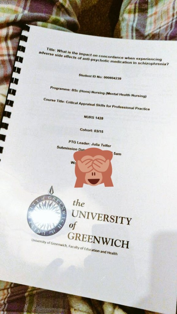 NatFraterKMPT's tweet photo. 3 years ago today I handed in my #disertation
It feels like a distant memory, I had the world's worst ear infection, I felt like neither would ever end. I'm so grateful for all of the experiences I've had & people I've met.
Heres to many more years of nursing. https://t.co/wEx2OqQloE