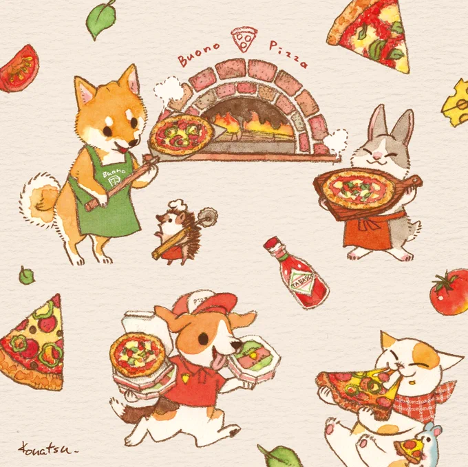 動物たちのピザ屋さん? 