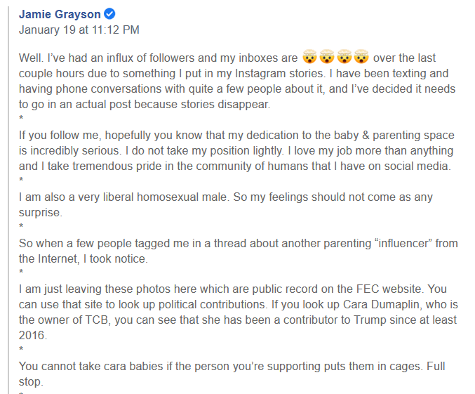 6/What Conz did there, and Jamie Grayson does here, is trying to kneecap a more successful rival (Conz has 40K followers on IG, Jamie has 111K, but Cara has 1.3 million), and they're using cancel culture to do it. You can tell it's a career move by how hard Jamie leans into it.