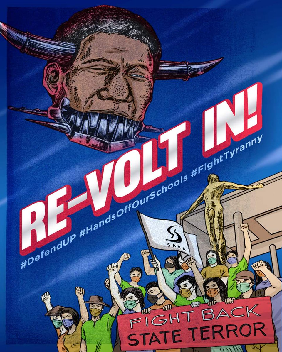 PilipinasSaka's tweet photo. LABANAN ANG MILITARISASYON NG PAMANTASAN! IPAGTANGGOL ANG DEMOKRATIKONG KARAPATAN SA PAGKILOS!
Full statement: https://t.co/DRJHbNzInp
#DefendUP #HandsOffOurSchools #NoToTyrrany #JunkTerrorLaw #JunkDuterte https://t.co/lmBN5wLygk