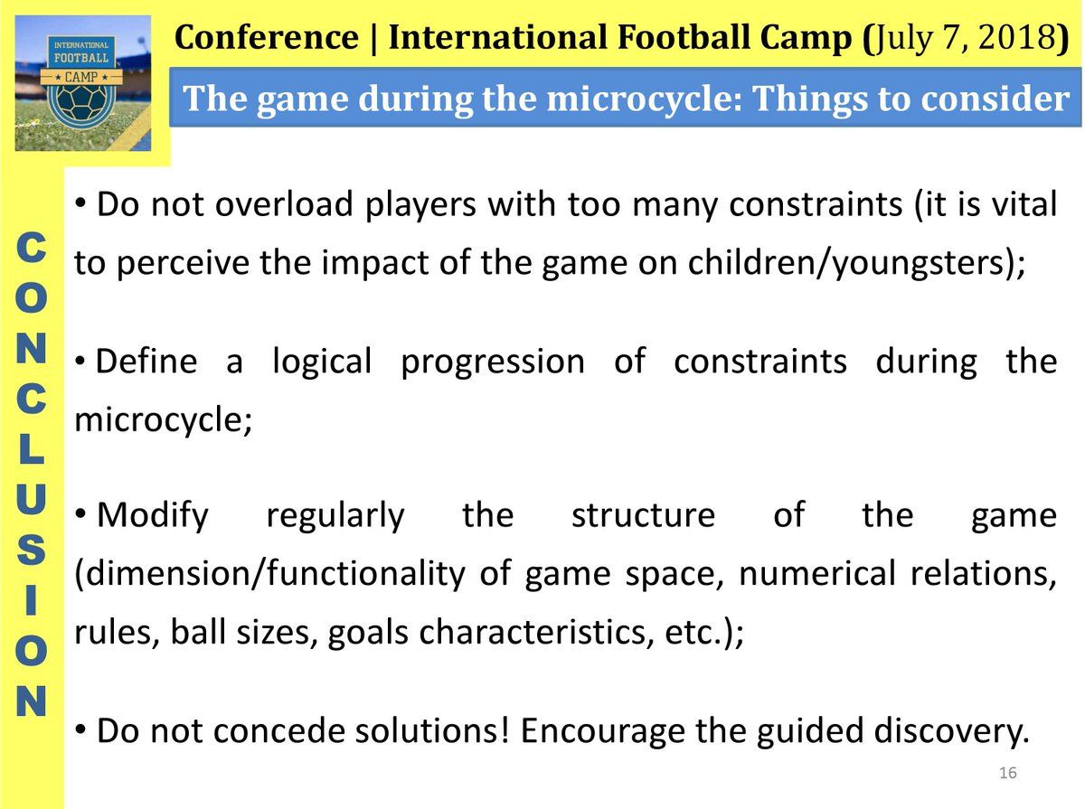 AlmeidaCH1983's tweet photo. Rummaging through some files, I discovered my presentation at the first International Football Conference (2018), w/ @ElitePerfFoot. Here are some thoughts that I (really) believe are crucial for coaches working with children/youngsters.
#youthfootball
#gamebasedapproach https://t.co/FEsuGKtmDB