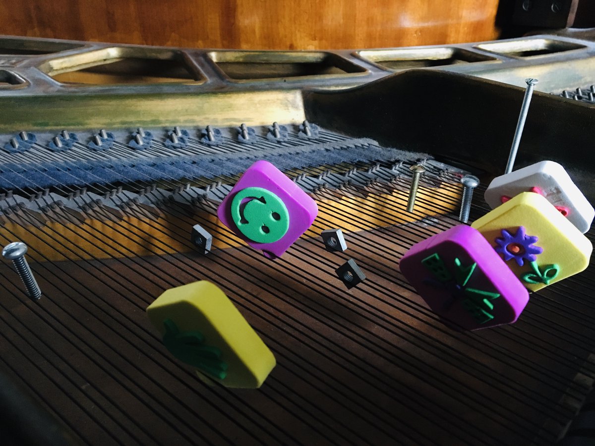 19) Prepared piano was used for bell-like sounds, with screws and rubber pads placed between the strings - both recorded naturally and also processed through the electro-acoustic setup. The double bass material was recorded by my brother  @james_opstad