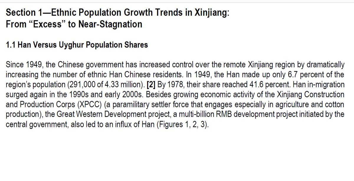 S1.1.1: Language in the first paragraph is tainted by describing Han Chinese presence as a “settler force”, which already assumes that Han Chinese presence was not natural and Xinjiang is not part of China.