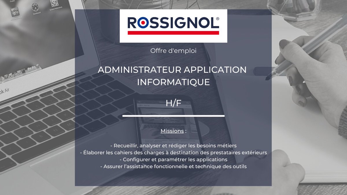 OFFRE D’EMPLOI 💻
Rossignol recherche un(e) Administrateur(trice) des Applications informatiques de gestion pour un poste à pouvoir à Montsûrs (53). 

Pour postuler, n’hésitez pas à nous contacter à l’adresse mail suivante : a.legeleux@rossignol.fr