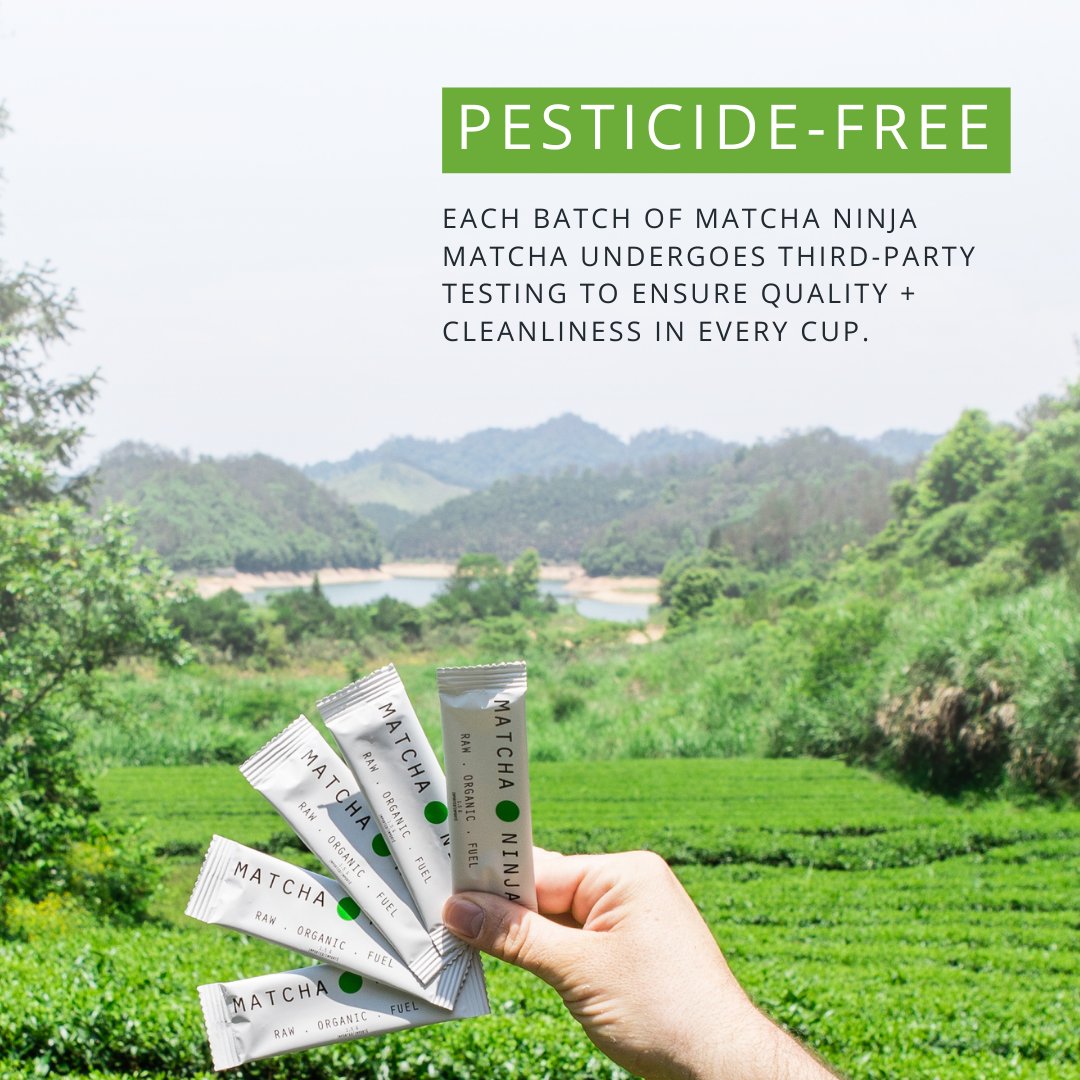 matchaninja's tweet photo. Guaranteed purity in every single sip. 🍵

Matcha Ninja has every batch of tea third-party tested for pesticides, heavy metals and radiation. 

#matcha #puregreentea #tencha #matchaninjafarm https://t.co/KMQE7WKXdH