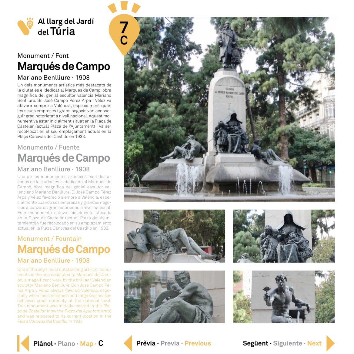 AjuntamentVLC's tweet photo. 🌳@CulturalVLC publica una guia en línia per conèixer el patrimoni històric i artístic del #JardíDelTúria. Inclou un plànol on es destaquen 85 punts d'interès dels quals s'oferix explicació. Consulta ací el que pots descobrir quan la situació ho permeta.
👉🏽https://t.co/ScM0wqGfEy https://t.co/sOTaBIA5mz