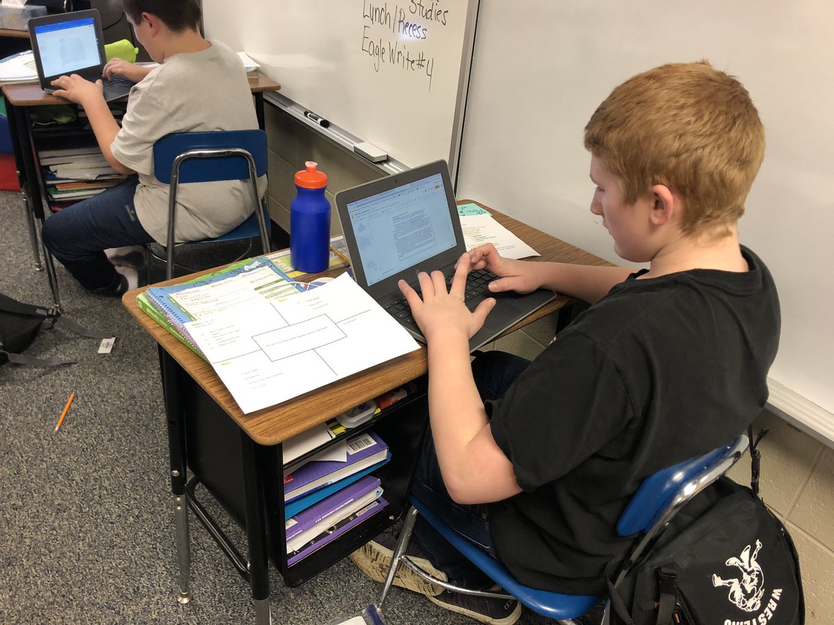 NCeastwood's tweet photo. We are proud of all Eastwood students for their efforts during our Shared Eagle Write. All students are working on a common theme in response to texts. #DropEverythingAndWrite #ImprovingDaily https://t.co/pO4oho9gPW