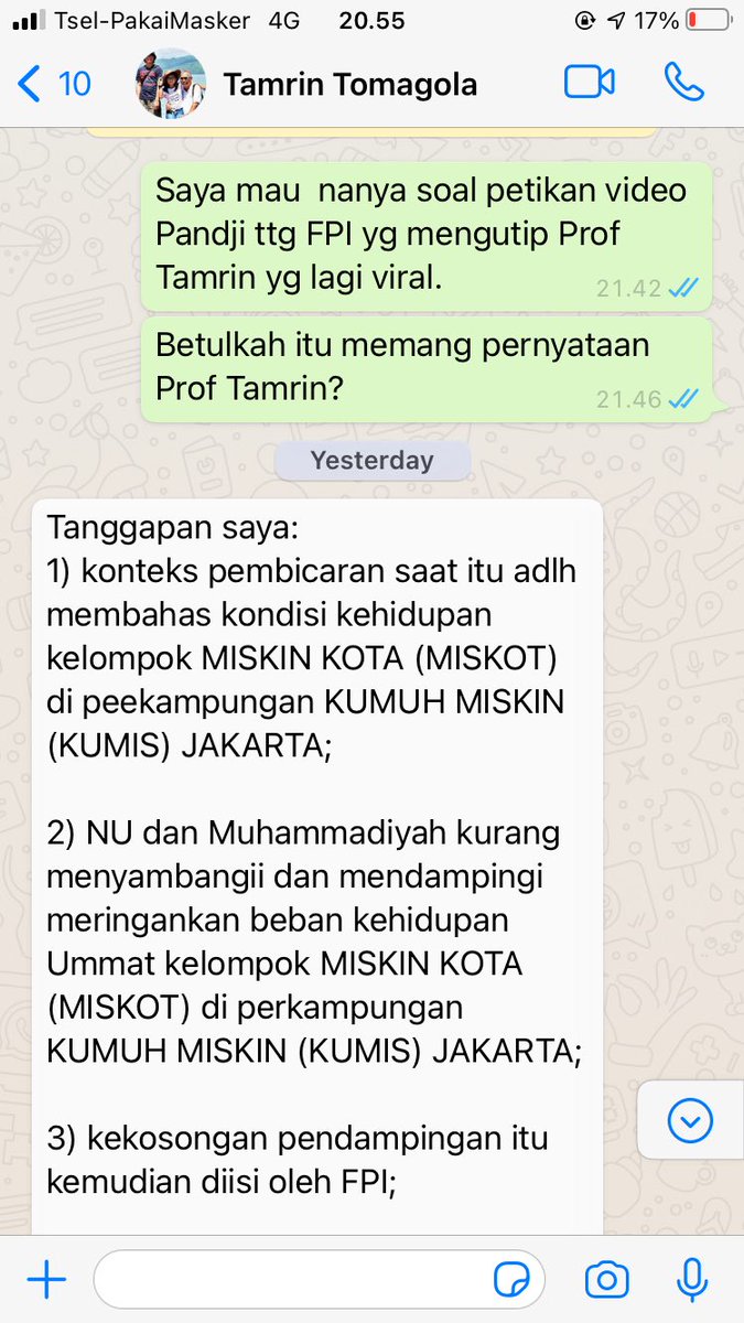 sahaL_AS's tweet photo. Klarifikasi @tamrintomagola ttg @pandji dan FPI: 
1. Klaim bahwa FPI merakyat, NU-MD elitis itu dari Pandji. 
2. Mnrt TA, Miskin Kota di DKI ga terjangkau NU-MD. Ceruk itu digarap FPI. 
3. Konteksnya Jakarta thok. 
4. TA ga muji2 FPI, hanya analisis sosiologis saat itu (2012). https://t.co/OvySSyVcAI