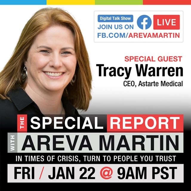 AstarteMedical's tweet photo. Don't miss Tracy Warren, CEO of Astarte, on the Special Report with Areva Martin at 9AM PST today! #equity #nicu https://t.co/gOve5pbU4n https://t.co/Zf3oLiqDPQ