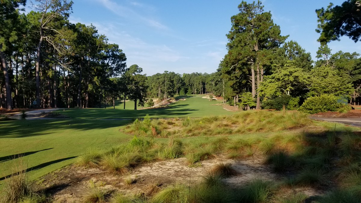 Mid Pines GC - my 1A favorite American golf course. No other golf course so compact has such great semi-blind shots and great reveals of what's next during the walk. Greens hide behind bunker faces and small rolls; I absolutely love it. 9/