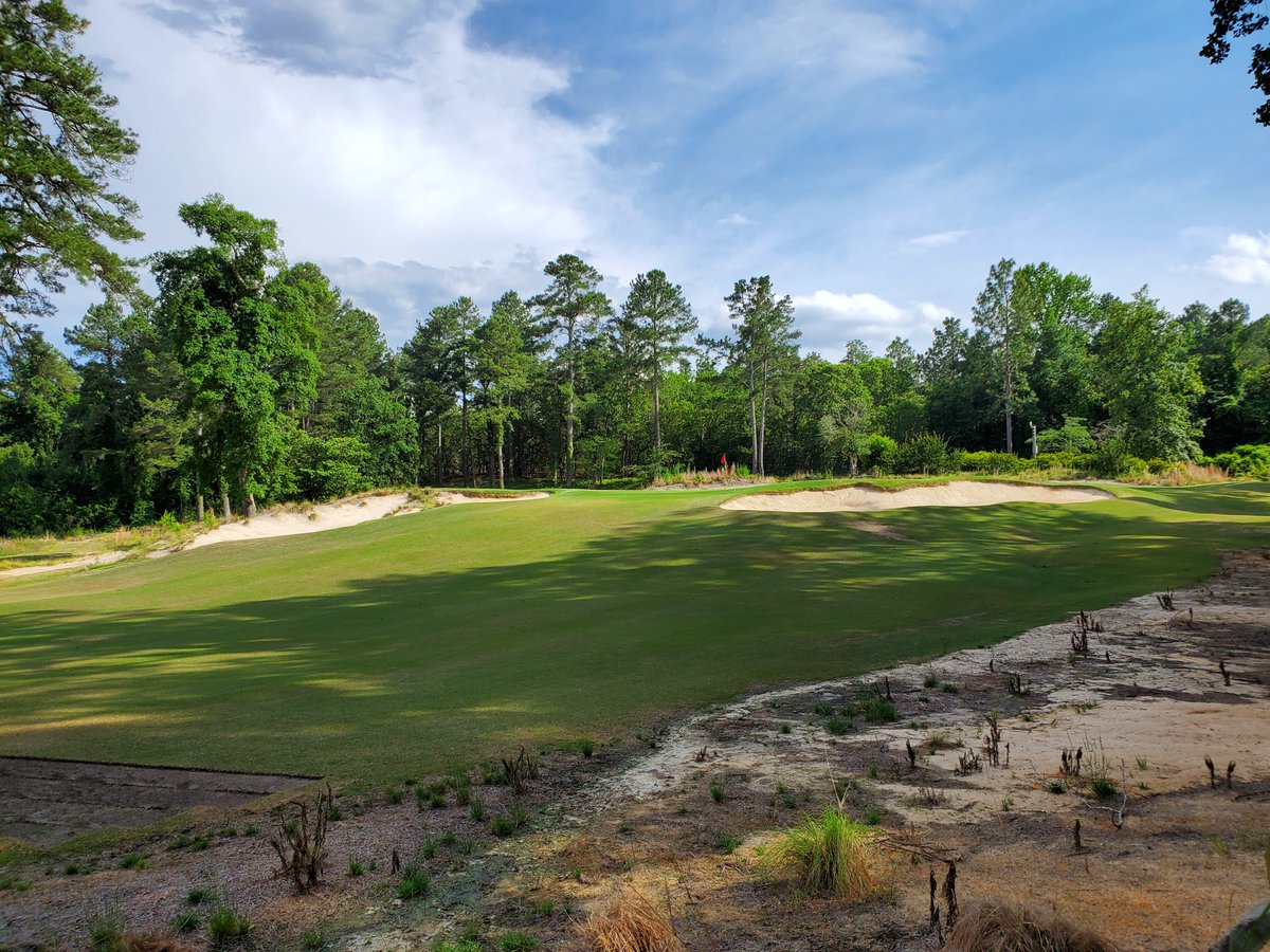 Mid Pines GC - my 1A favorite American golf course. No other golf course so compact has such great semi-blind shots and great reveals of what's next during the walk. Greens hide behind bunker faces and small rolls; I absolutely love it. 9/