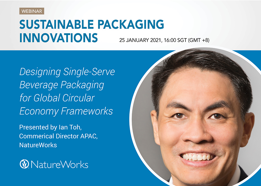 natureworks's tweet image. MONDAY 1/25 Learn more about how single-serve beverage packaging can fit into the global circular economy. Ian Toh will join the Sustainable Packaging Innovations webinar event! cmtevents.com/aboutevent.asp… #sustainable #coffeecapsules #circulareconomy