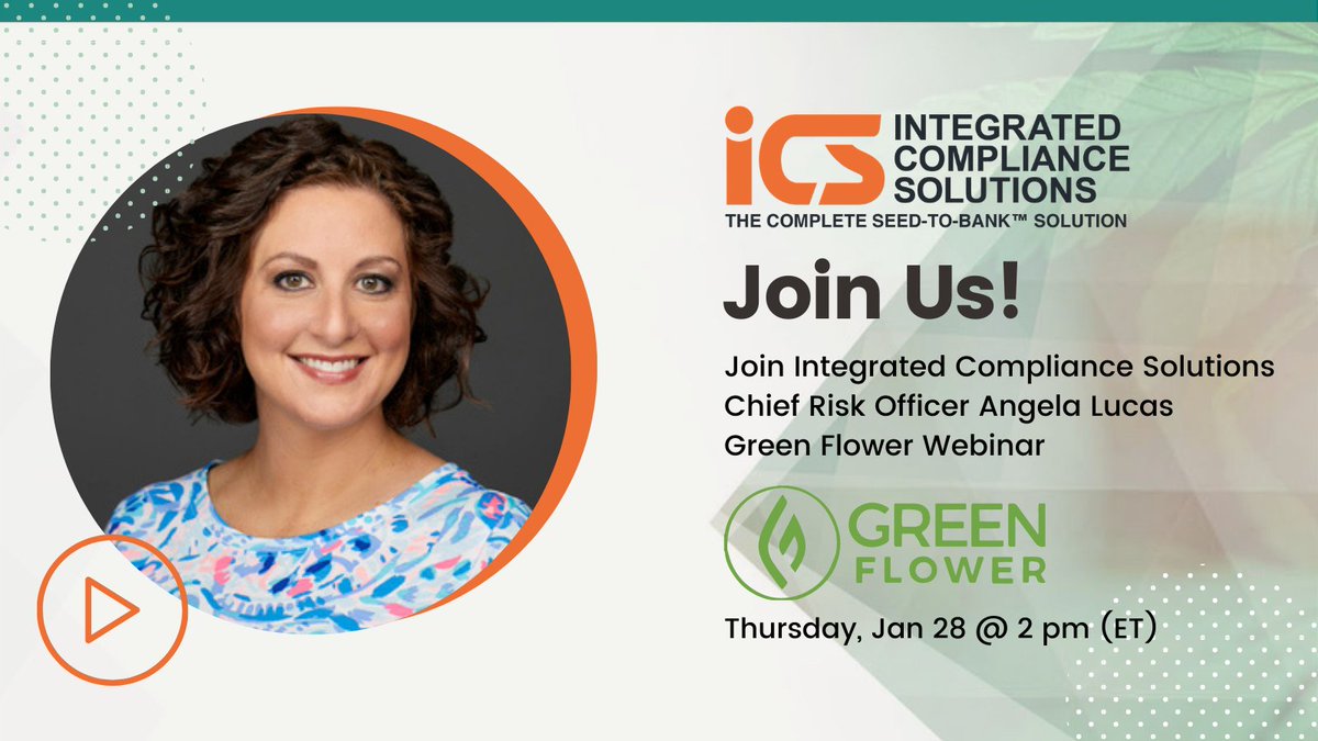 SeedtoBank's tweet photo. 🗓️ You are invited to join Angela Lucas - Chief Risk Officer of Integrated Compliance Solutions at the How Compliant Are Your Payment Methods? Webinar by @greenflwrmediaon Jan 28, 2021 @ 2 pm (ET) 🎫 https://t.co/w5tWcbJNKY 📈 #seedtobank #cannabiscompliance #LearnGreenFlower https://t.co/vs4fzi90HS