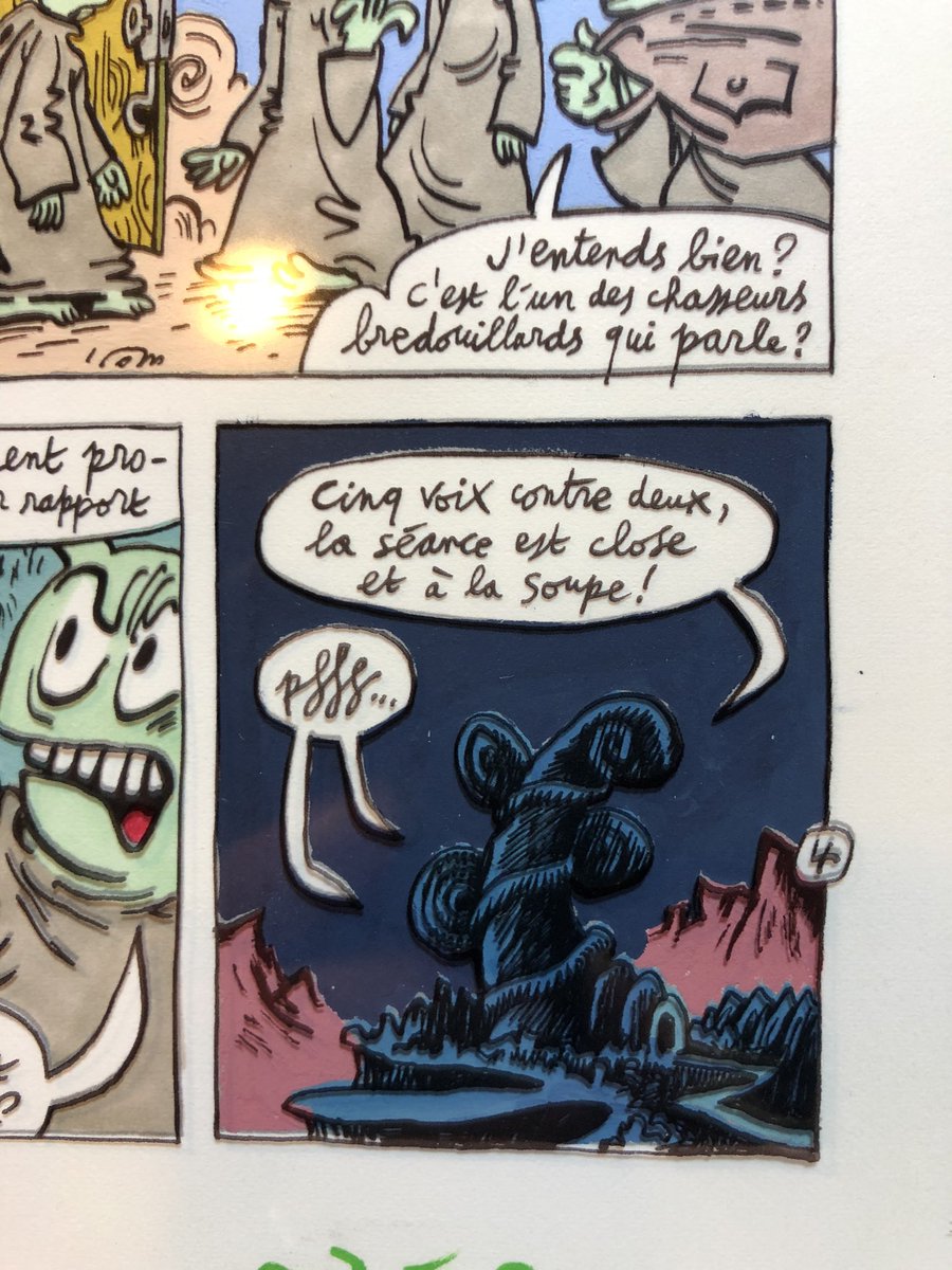 « Couacs au Mont-Vérité », Jean-Christophe Menu, mises en couleur sur bleus, à paraître en avril @EditionsDargaud