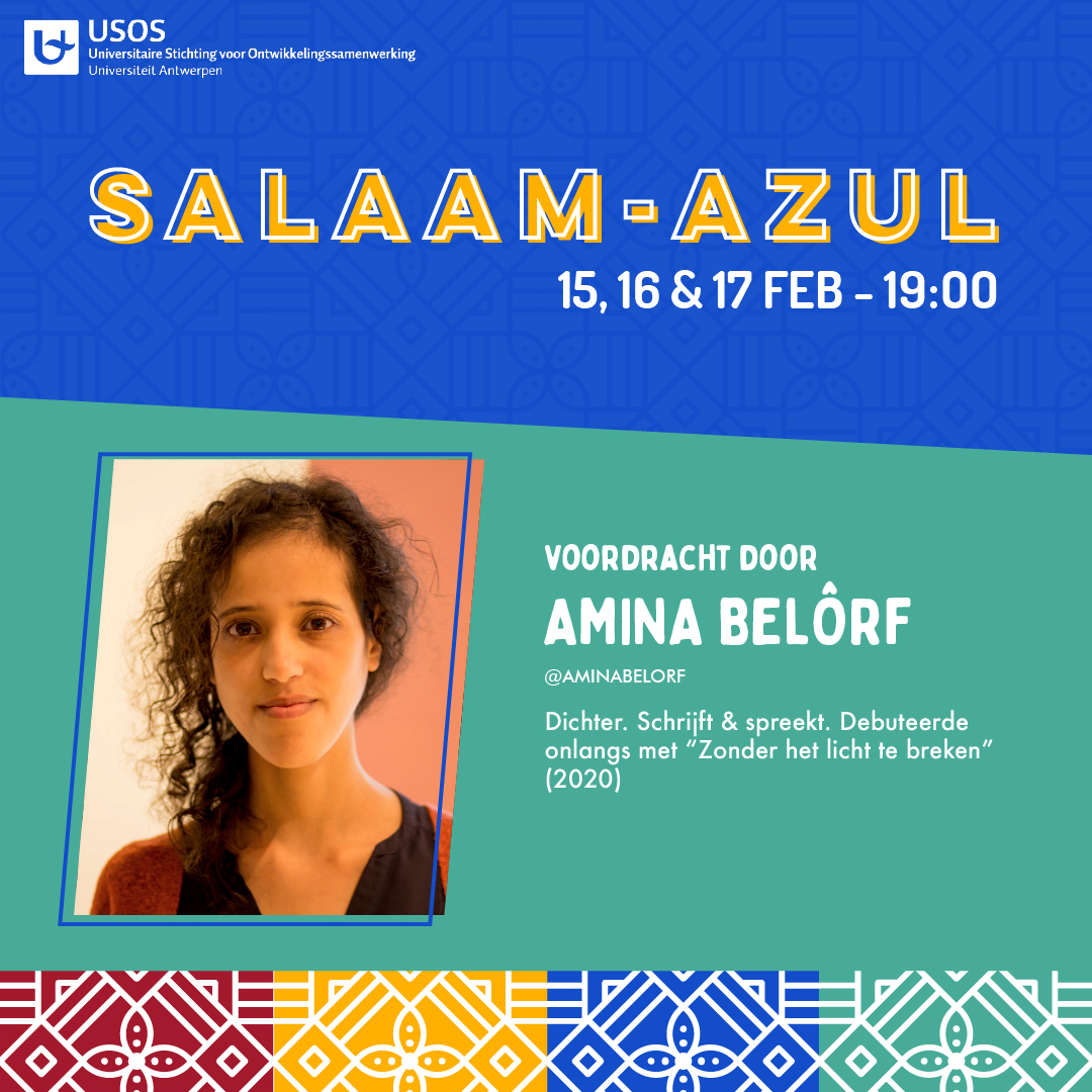 Ook één van de fantastische Antwerpse dichters zal er bij zijn: <a href="/AminaBelorf/">Amina Belôrf</a>

Zij zal 3 avonden van een dichterlijke inleiding voorzien.

Schrijf je in, want de plaatsen zijn beperkt!

Meer info: fb.me/e/TPQEeTKi