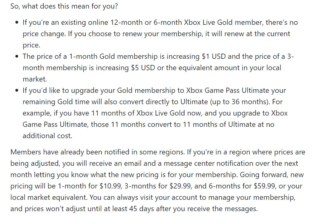 Microsoft changes Xbox Live Gold to Game Pass Ultimate conversion rate