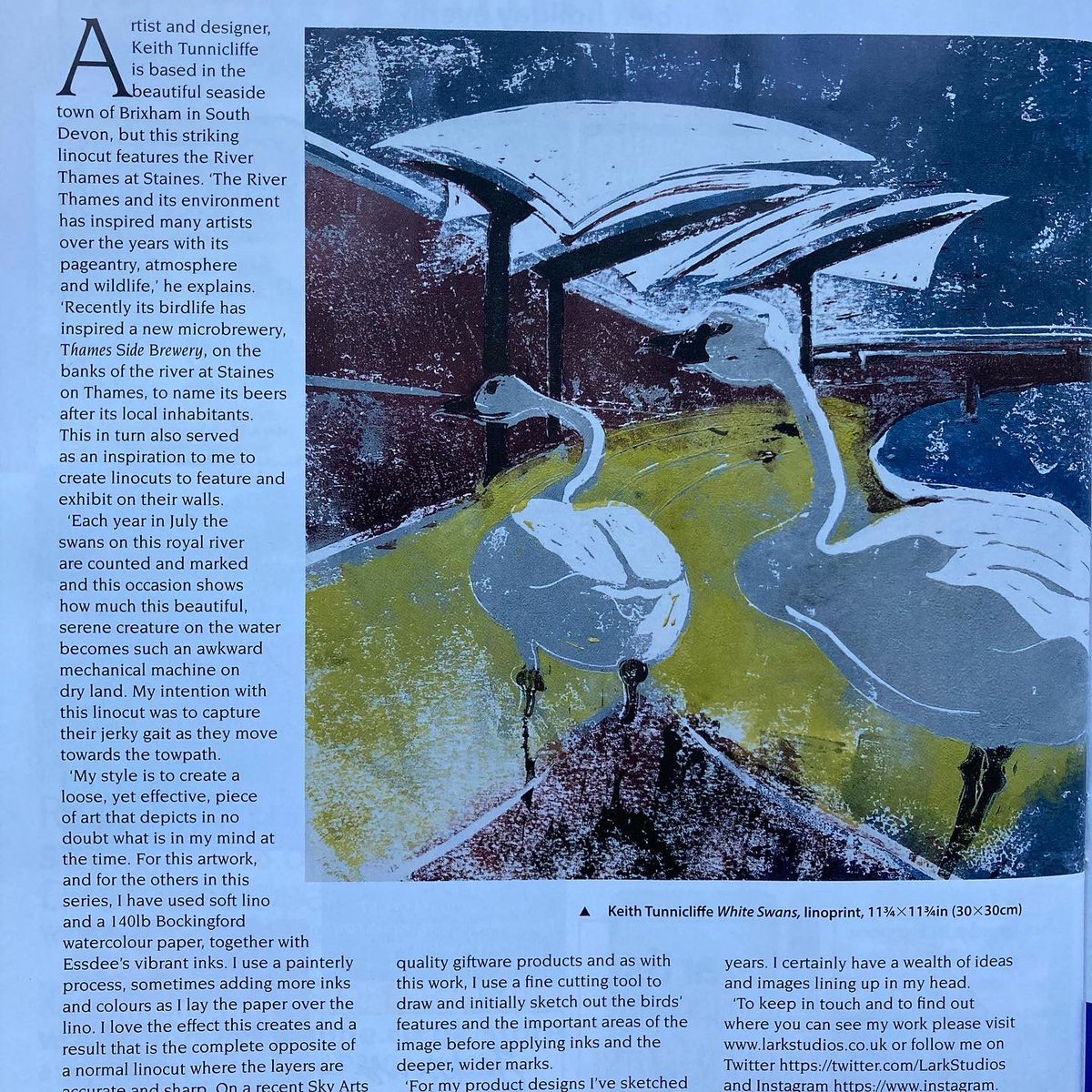 Brixham's tweet photo. #picoftheday Proud to be featured in the same publication as David Hockney &amp; Grayson Perry. Thank you for making me Editors Choice @artpublishing #artistmagazine #Hockney #graysonperry @Vixbrix @julia29be @DevonArtistNet @swcoastpath @LynnePeets https://t.co/nlrHhDAzRx