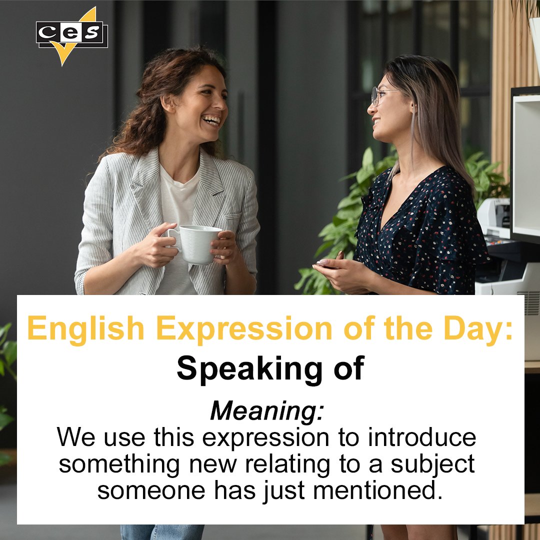 CESDublin's tweet photo. Have you ever heard this expression?

Here’s an example of how you can use it in a sentence: 
 ➡️Speaking of Mary, where is she?

#CESDublin #English #learnenglish #student #education #languages #dublin https://t.co/yKZOO2yaBK