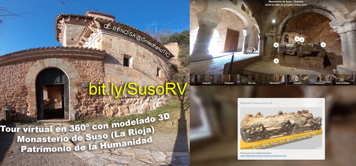 GmedranoTIC's tweet photo. Ejemplo de recurso: el #Patrimonio de #LaRioja directo a las Aulas!
#Tourvirtual 360º y modelos #3D del #MonasteriodeSuso, Cuna del Castellano
Según comenté en #BettFest, merece la pena verlo: https://t.co/c6AVALSOUe
#TIC #3D #RV #VR #ReservaLaRioja
Gracias @fsanmillan https://t.co/2I8MaBfpbI