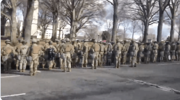 ZWeatherAlpha's tweet image. National Guard turns their Backs on Biden