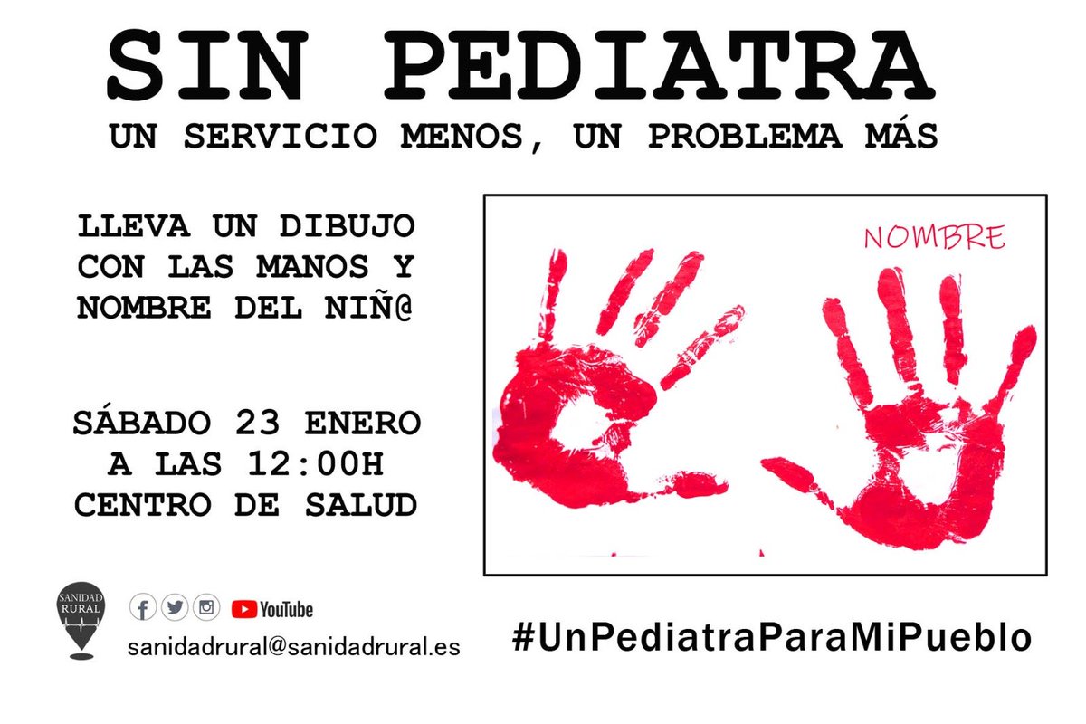 SanidadRural's tweet photo. 🔴 Acción en defensa de la Pediatría rural.
NO somos invisibles. #UnPediatraParaMiPueblo
#ConsultoriosAbiertosYA #EspañaVaciada #EspañaOlvidada #QueremosPoderQuedarnos #QueremosPoderVolver #InfanciaRural #ElRetoDeTodos #STOPdespoblación #SanidadRuralDigna #SanidadPública https://t.co/ZgemAlTyLb