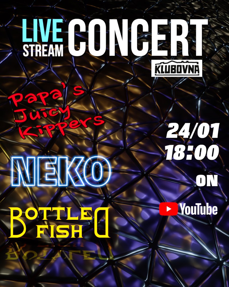 New event posted - Live Stream Concert | Bottled Fish + NEKO + Papa's Juicy Kippers  
koir.tv/events/live-st…  #livemusic #koir #streaming #music