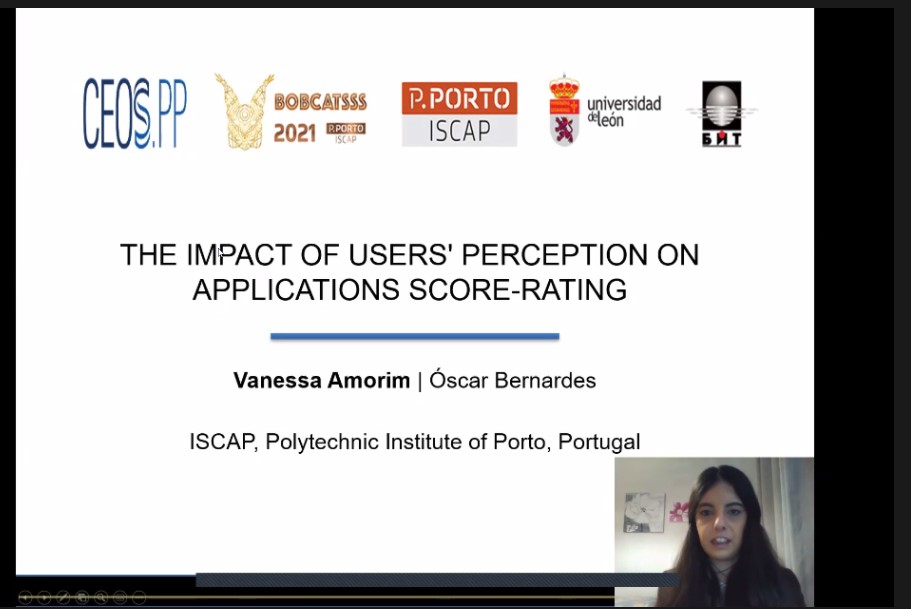 bobcatsssoffice's tweet photo. Virtual Room Collaboration - Elena Popova and Tania Todorova
.
"The Impact of Users' Perception on applications score-rating".
.
Authors: Óscar Bernardes, Vanessa Amorim.

#bobcatsss #bobcatsss2021 #informationscience  #informationprofessional #iscap #pporto #ipp  #ulsit #opo https://t.co/uGRPvjqeYi