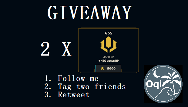 ----- GIVEAWAY -----

🔥🔥2 X 5000 RP🔥🔥

Celebrating the <a href="/TRICKED_esport/">TRICKED ESPORT</a> boys going 2⃣ - 0⃣ in their first week of the <a href="/NLClol/">NLC - Northern League of Legends Championship</a> with huge wins against <a href="/dustyiceland/">DUSTY</a> &amp; <a href="/Nordavindgg/">Nordavind DNB</a> 🥇🥇🥇

How to enter👀⬇️

1. Follow <a href="/Oqi_LoL/">Oscar Lage (Oqi)</a> 
2. Tag two friends
3. Retweet

Ends 01/02/2020 ⏰⏰⏰